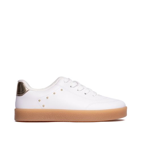 Tênis Infantil Molekinha com Detalhe Lateral Branco/dourado