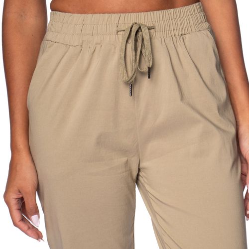 Calça Feminina Facinelli Reta Com Elástico e Cordão Caqui