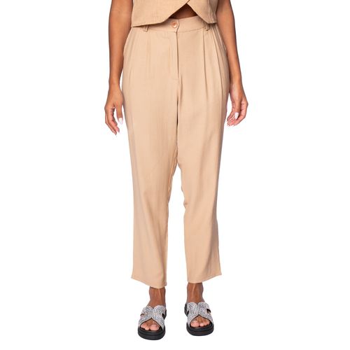 Calça Feminina The Style Box Reta de Alfaiataria Bege