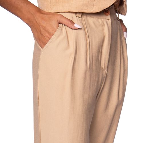 Calça Feminina The Style Box Reta de Alfaiataria Bege