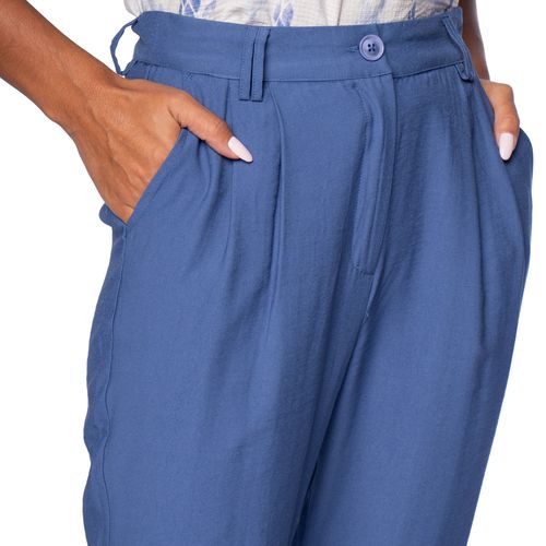 Calça Feminina The Style Box Reta de Alfaiataria Azul