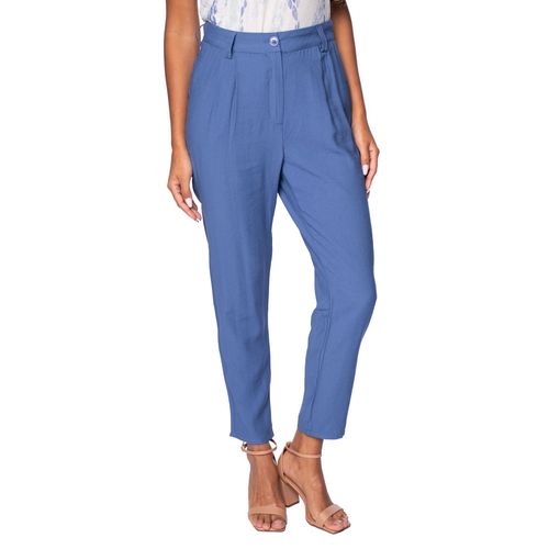 Calça Feminina The Style Box Reta de Alfaiataria Azul