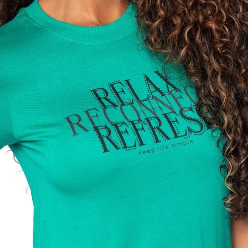 Camiseta Feminina Endless Rovitex Relax com Strass Verde