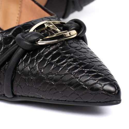 Sapato Scarpin Feminino Vizzano Croco Preto