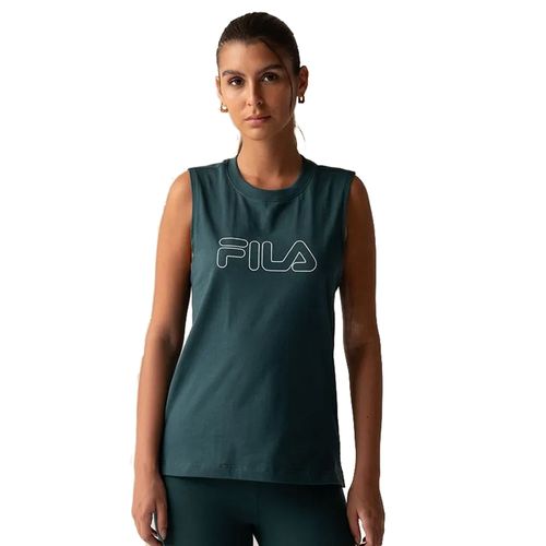 Regata Feminina Fila Basic Outline Verde Escuro