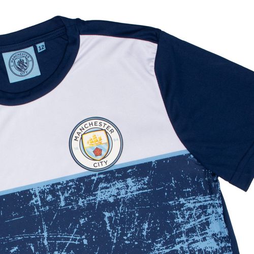 Camiseta Juvenil Balboa Manchester City Estampada Marinho