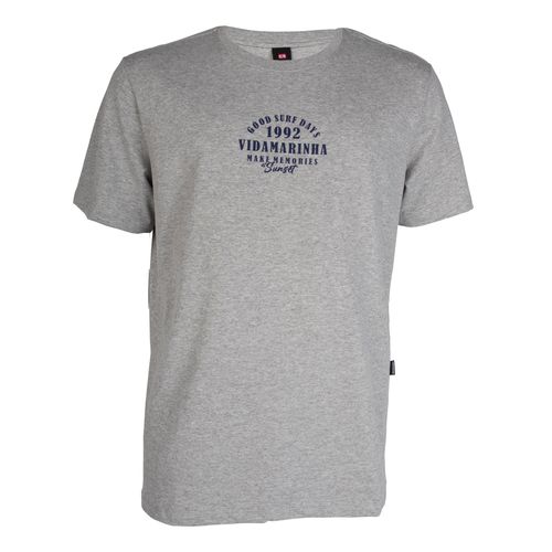 Camiseta Masculina Vida Marinha com Estampa Cinza/marinho