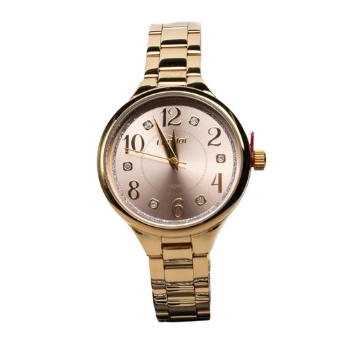 Relógio Feminino Condor Analógico COPC21JMI/K4J com Strass e Conjunto Dourado/Rose