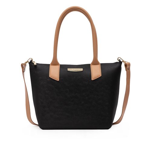 Bolsa Feminina Petite Jolie Tiracolo Média com Alça Preto/Bege