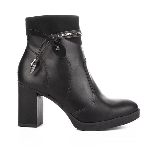 Bota Feminina Mississipi Cano Curto Tiras em Strass Preto