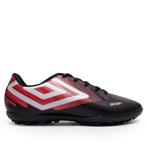 Chuteira Society Umbro Action Preto/vermelho