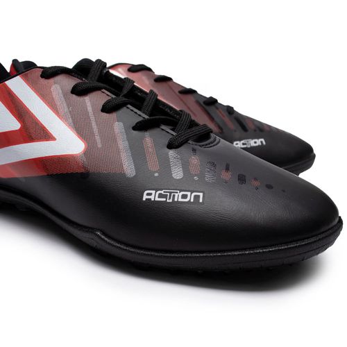 Chuteira Society Umbro Action Preto/vermelho