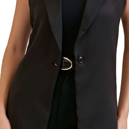 Colete Feminino Milani Alongado Alfaiataria Preto