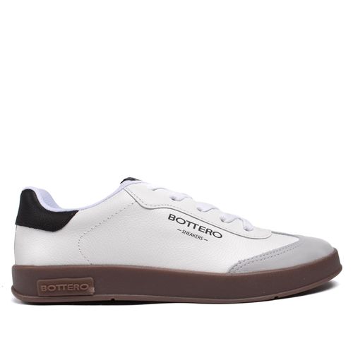 Tênis Feminino Bottero em Couro e Recortes Branco/preto