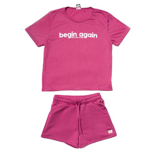 Conjunto Feminino Fore com Blusa e Short Rosa Escuro