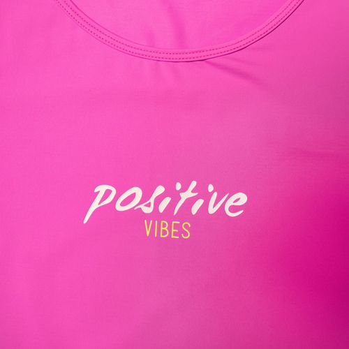 Blusa Cropped Feminina Selene Esportiva Positive Vibes Pink