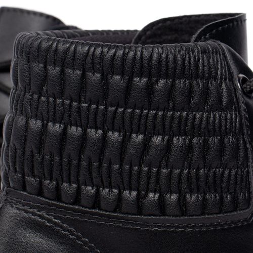 Bota Coturno Feminina Mississipi com Detalhe Franzido Preto