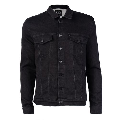 Jaqueta Jeans Masculina Max Denim Tradicional Premium Preto