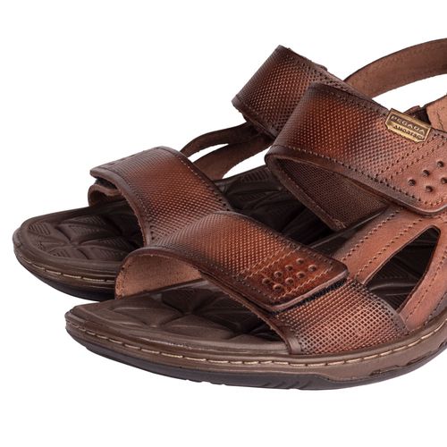 Sandália Masculina Pegada em Couro Marrom