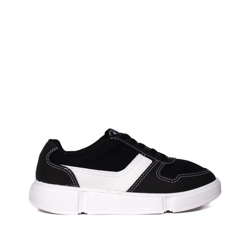 Tênis Infantil Molekinho Napa e Mesh Preto/Branco