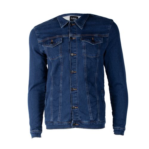 Jaqueta Jeans Masculina Max Denim Tradicional Azul Escuro