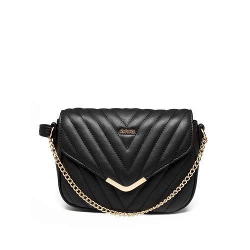 Bolsa Feminina Dakota Transversal Pequena em Matelassê Preto