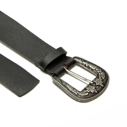 Cinto Feminino Dakota com Fivela Trabalhada de Couro Preto
