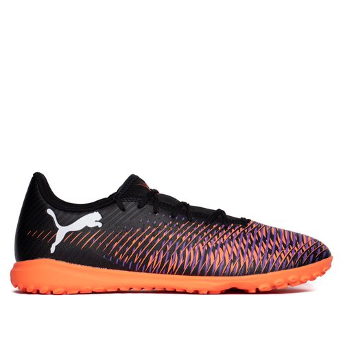 Chuteira Society Puma Future 8 Play Preto/Laranja Neon
