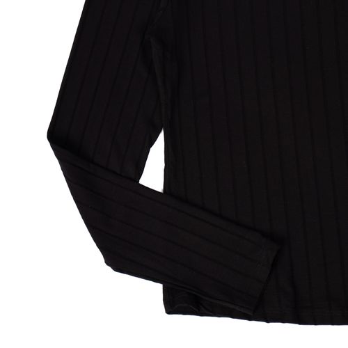 Blusa Feminina Cativa Manga Longa Canelada Preto