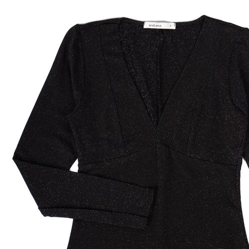 Vestido Feminino Rovitex com Brilho Curto Preto