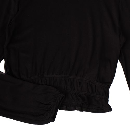 Blusa Endless Feminina Rovitex Manga Longa com Babado e Elástico Preto