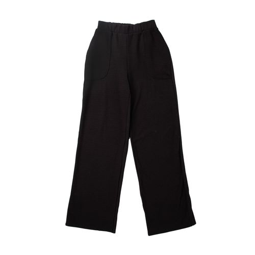 Calça Pantalona Feminina Cativa com Bolso Texturizada Preto
