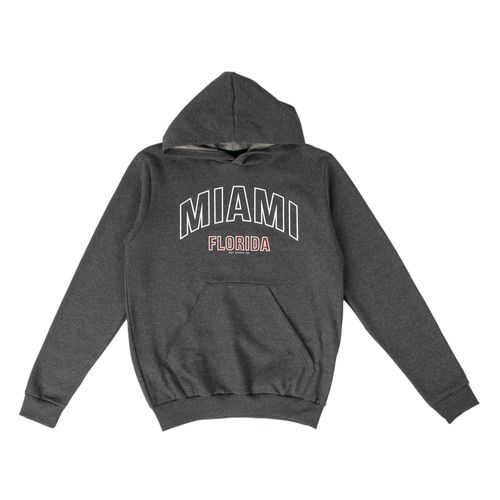 Moletom Masculino Desayner com Capuz Miami Cinza Escuro