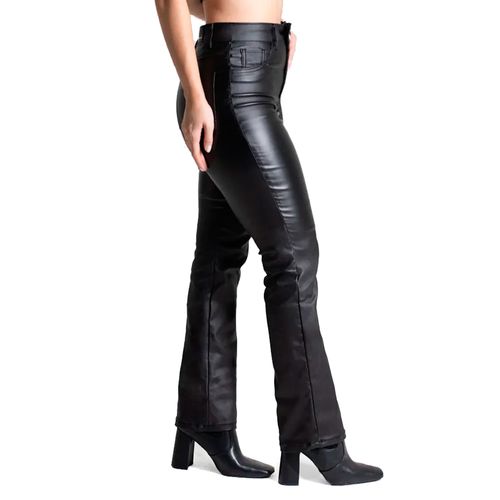 Calça Feminina Sawary Reta Resinada Preto