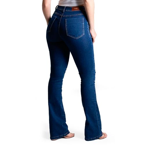 Calça Jeans Feminina Sawary Flare Boot Cut Azul Escuro