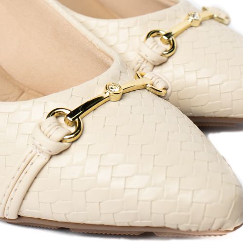 Sapato Feminino Modare Scarpin em Napa Tressê Creme