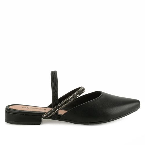 Sapato Mississipi Solado Baixo de Brilho Preto