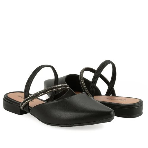 Sapato Mississipi Solado Baixo de Brilho Preto