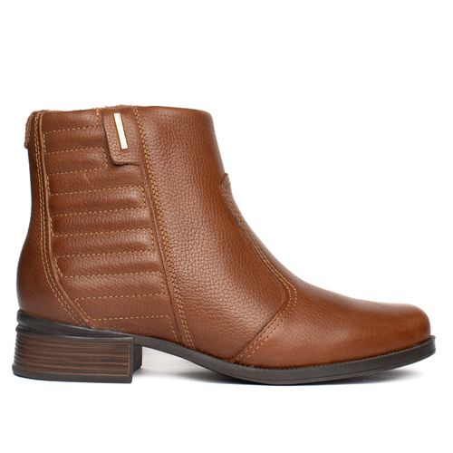 Bota Feminina Pegada  Cano curto Couro Terracota