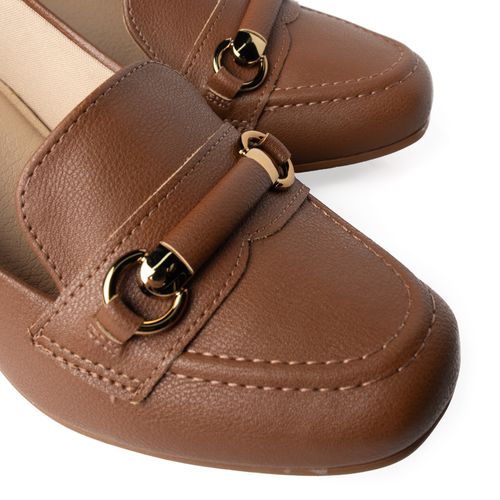 Sapato Feminino Modare Salto Bloco Baixo Marrom