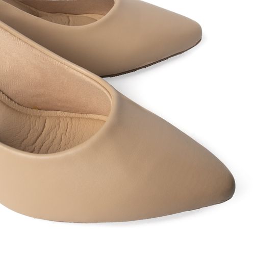 Scarpin Feminino Modare Napa Salto Baixo Bege Claro