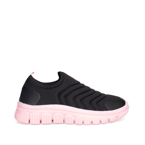 Tênis Infantil Novopé Sem Cadarço Preto/Rosa
