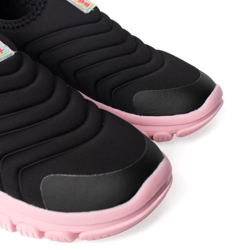 Tênis Infantil Novopé Sem Cadarço Preto/Rosa