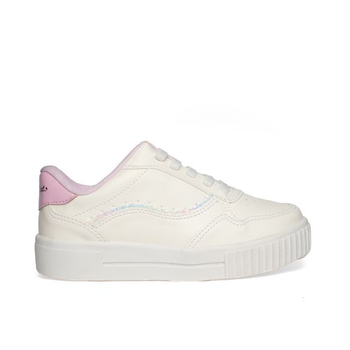 Tênis Pink Cats Infantil Casual Brilho Off White/Rosa