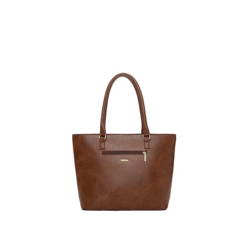 Bolsa Feminina Croco Grande Rafitthy Caramelo