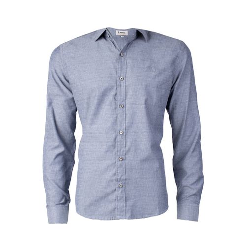 Camisa Masculina Amil Manga Longa Azul
