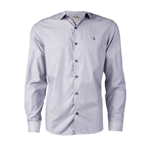 Camisa Masculina Amil Manga Longa Cinza/Marinho