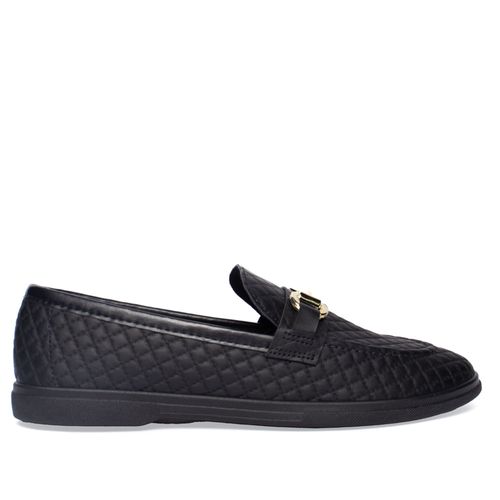 Mocassim Moleca Textura Matelassê Preto
