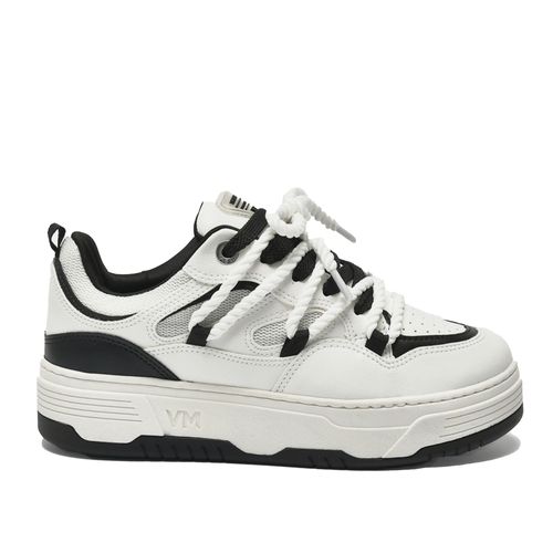 Tênis Feminino Via Marte Street Cadarço Duplo Branco/Preto