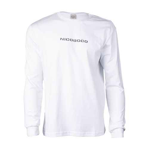 Camiseta Masculina Nicoboco Manga Longa Estampa Costas Branco